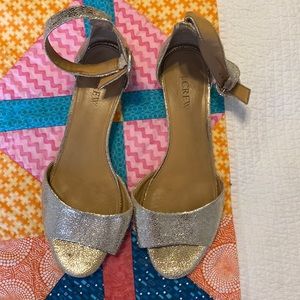 J.crew gold Wedge